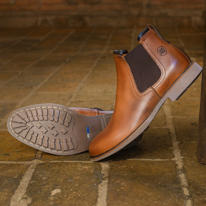 Kit Bota de Hombre Outlander en Cuero Legítimo con Plantilla Ortopédica +REGALOS: Sombrero, Cinturón, Billetera y Funda