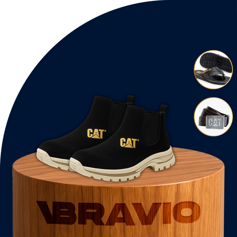 Kit Bota Track en Cuero Legítimo con Plantilla Ortopédica +REGALOS: Sandalia y Cinturón