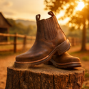 Kit Bota Ortopédica Fazenda con Caña Corta en 100% Cuero Bovino + REGALOS: Cinturón, Gorro y Billetera