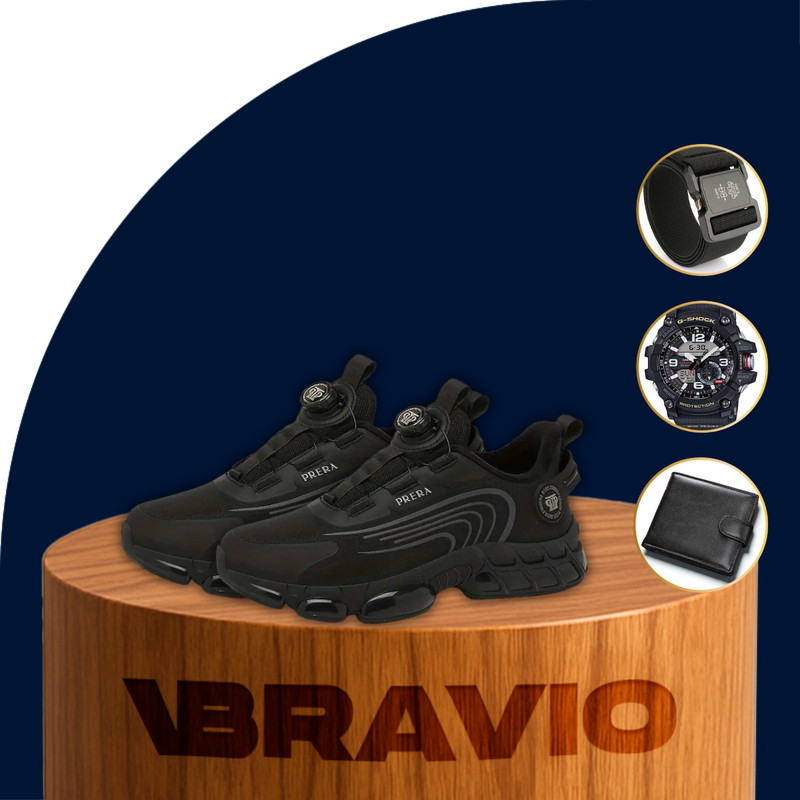 Zapatillas de Hombre Amax con Plantilla Ortopédica y Ajuste con Polea +REGALOS: Cinturón, Billetera y Reloj