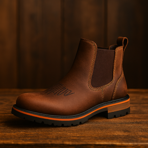 Kit Bota El Patrón en Cuero Legítimo +REGALOS: Sombrero de Cuero, Cinturón y Billetera