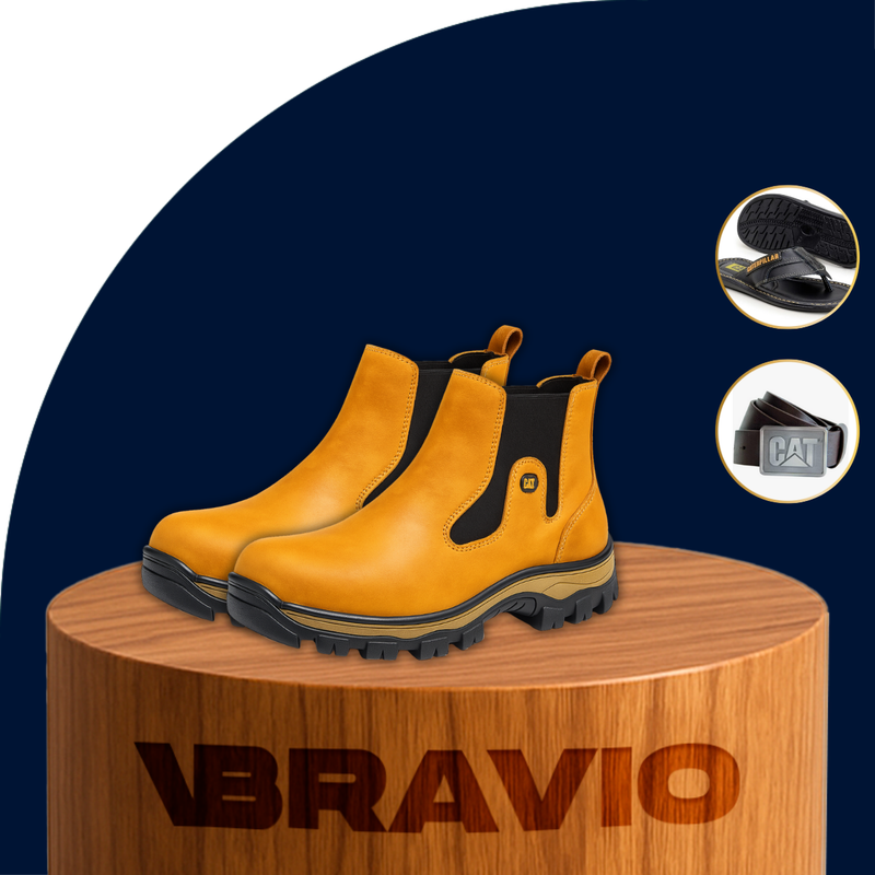 Kit Bota Track en Cuero Legítimo con Plantilla Ortopédica +REGALOS: Sandalia y Cinturón