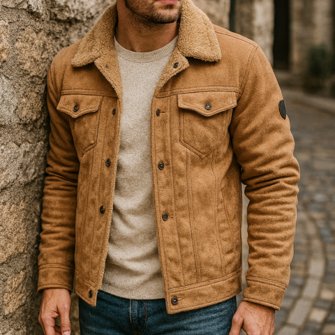 Campera de Hombre Falcon en Cuero Legítimo +3 REGALOS: Cinturón, Reloj y Billetera