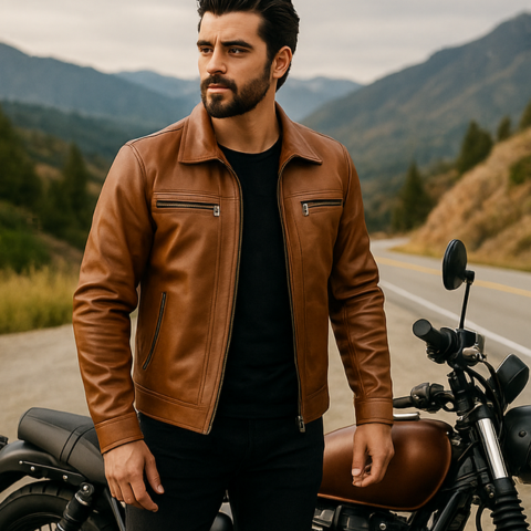 Campera de Hombre Cóndor en Cuero Legítimo +3 REGALOS: Cinturón, Reloj y Billetera