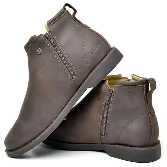 Kit Bota Zavu Casual Ortopédica de Hombre en Cuero Legítimo +3 REGALOS: Cinturón, Gorra y Billetera