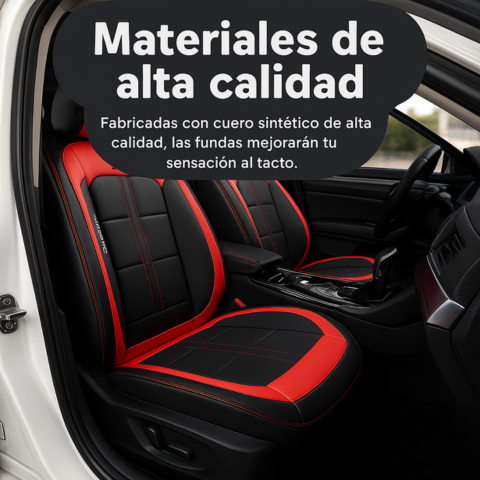 Funda para Asiento de Auto Nuke en Cuero Legítimo Universal +REGALO: Alfombra Completa