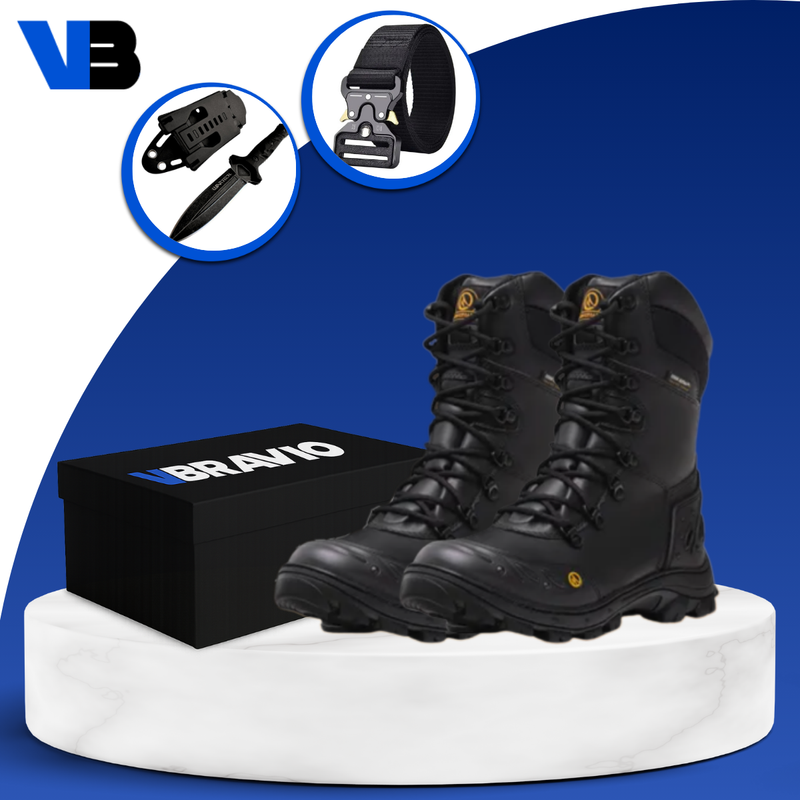 Kit Bota de Hombre Titan en Cuero Legítimo +REGALOS: Funda con Cuchillo y Cinturón