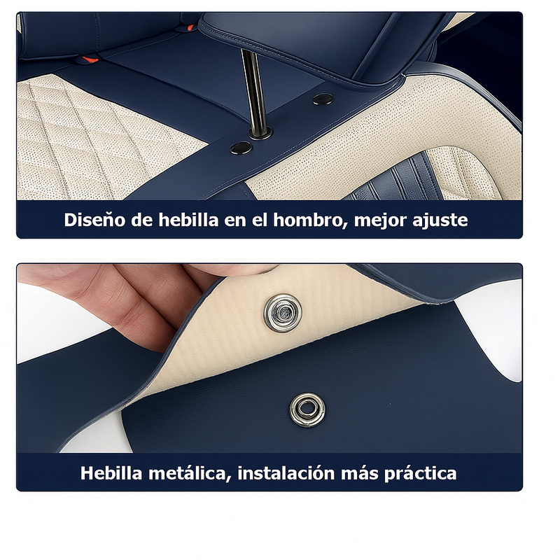 Funda para Asiento de Auto Universal Nubex en Cuero Legítimo +REGALO: Juego Completo de Alfombras