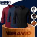 [Llevá 3 Pagá 2] Camisa Social en Seda Hielo y Poliéster Premium + REGALOS: Cinturón, Reloj y Billetera