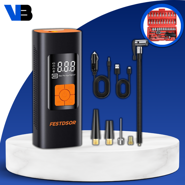 Compresor de Aire de Alta Presión Eléctrico Inalámbrico + REGALO: Kit de Herramientas